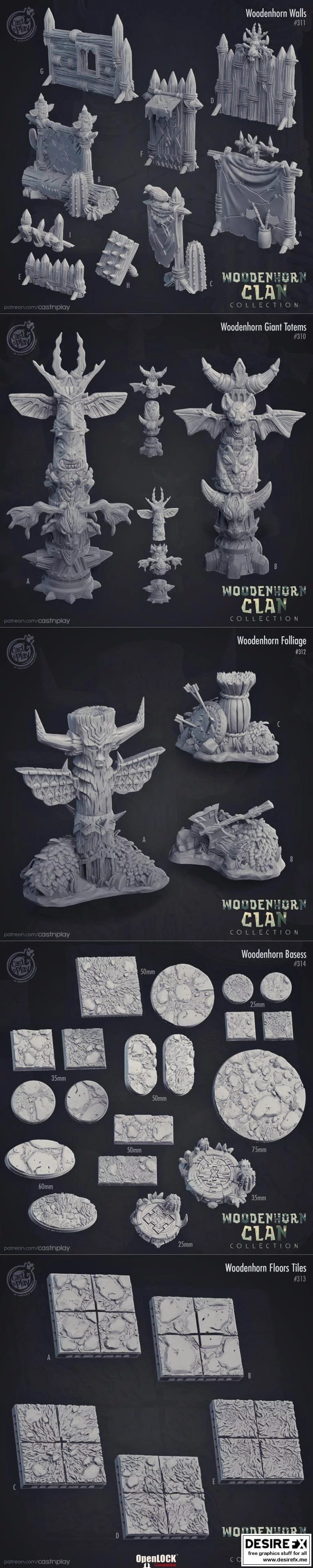 木乃伊之森 木乃伊家族 3D打印模型|Cast N Play Woodenhorn Clan – Janvier 2021