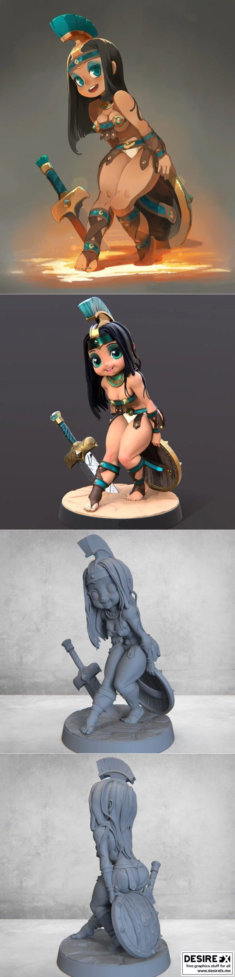 荣耀战姬3D打印模型|Gladiatrice