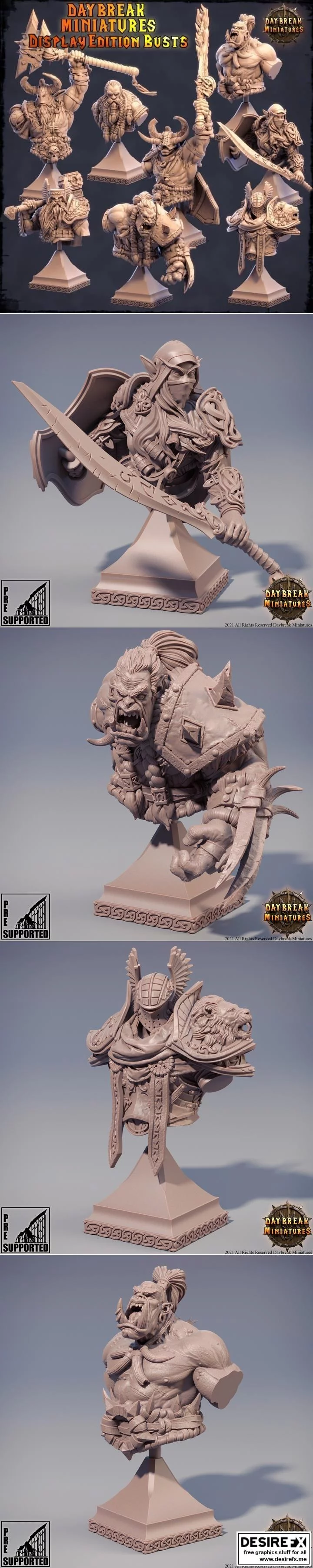 暗渊矮人3D打印模型|The Dwarfs of The Dark Deep BUSTS