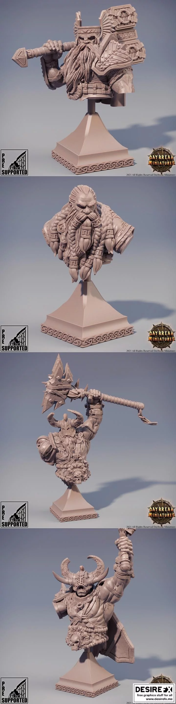 暗渊矮人3D打印模型|The Dwarfs of The Dark Deep BUSTS