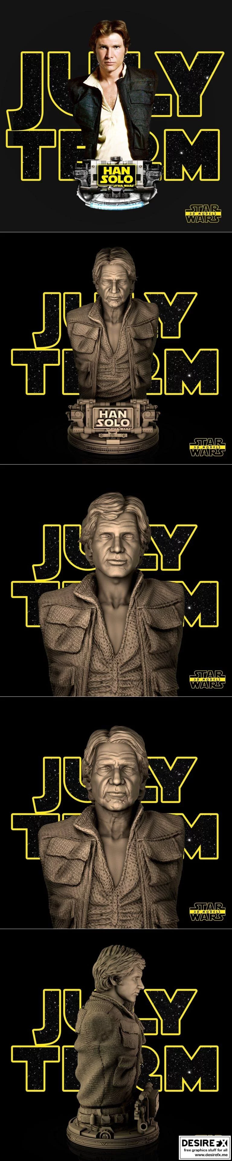 星战汉 Solo 3D打印模型|Star Wars – Han Solo Bust