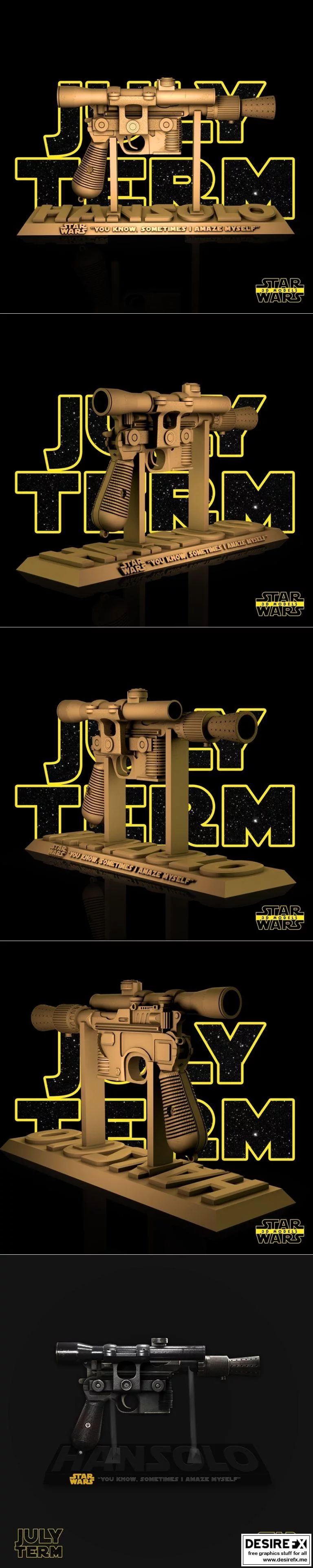 星球大战——汉 Solo 枪械 3D打印模型|Star Wars – Han Solo Blaster