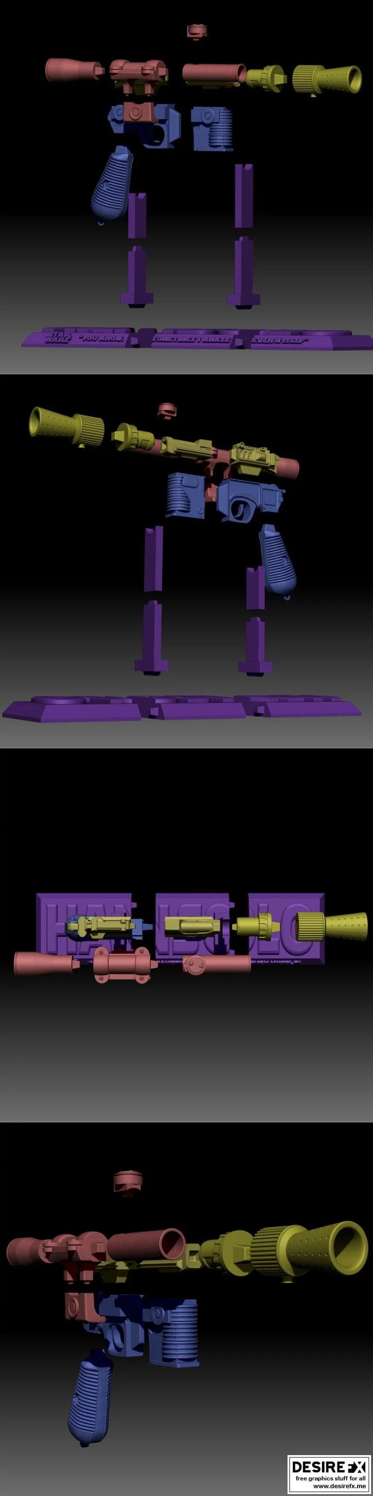 星球大战——汉 Solo 枪械 3D打印模型|Star Wars – Han Solo Blaster