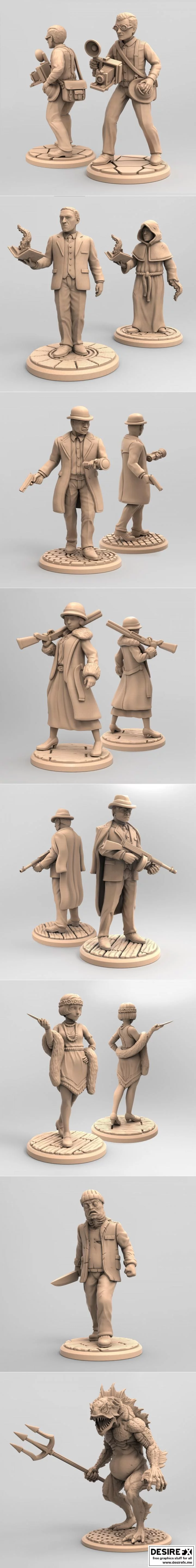 伊诺斯姆探员3D模型集|Innsmouth Investigators