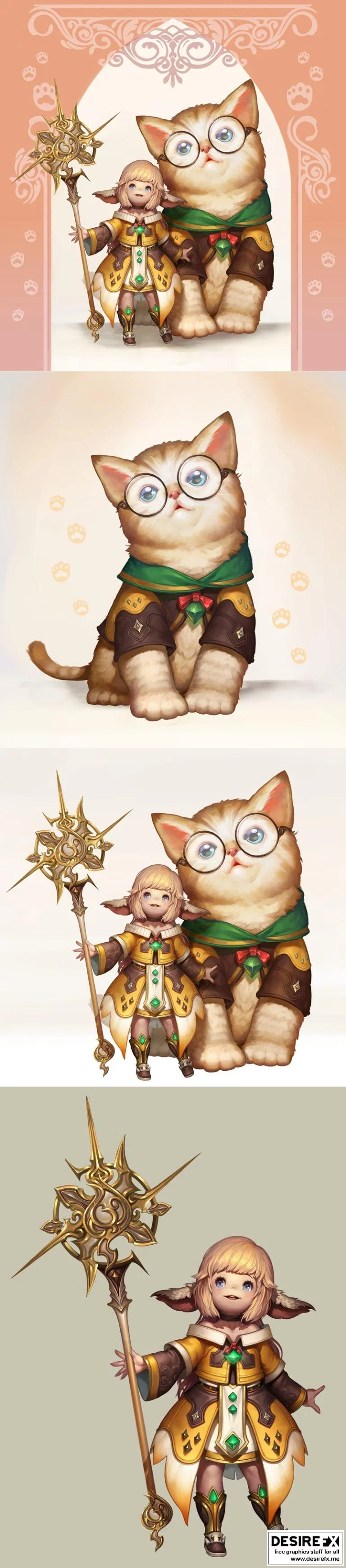 3D打印模型：Baby Summoner与猫娘召唤者|Baby Summoner and Cat Summoner