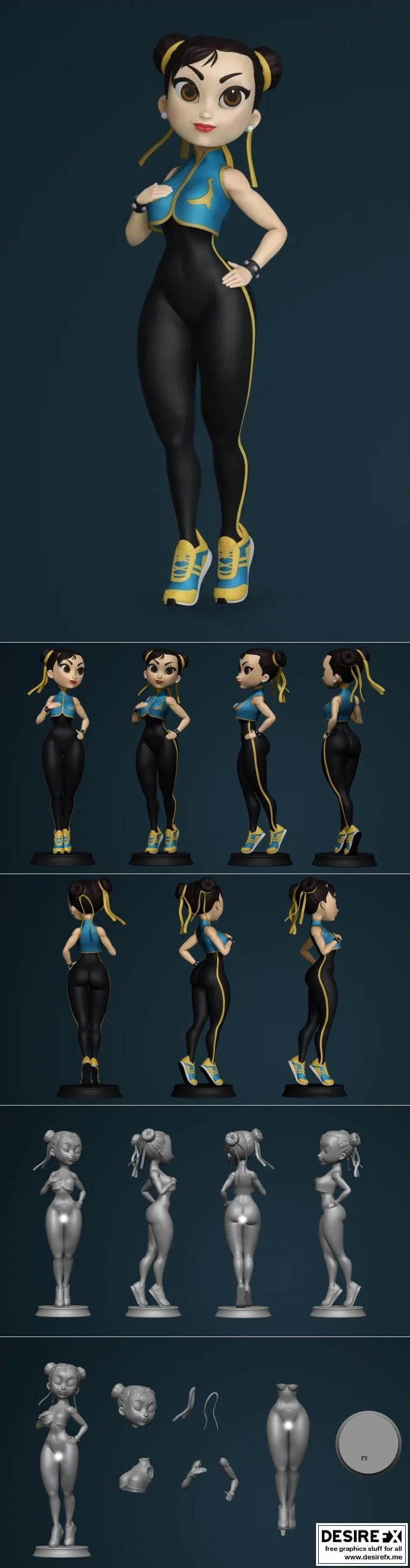 功夫熊猫 东方不败 3D打印模型|Chun-li