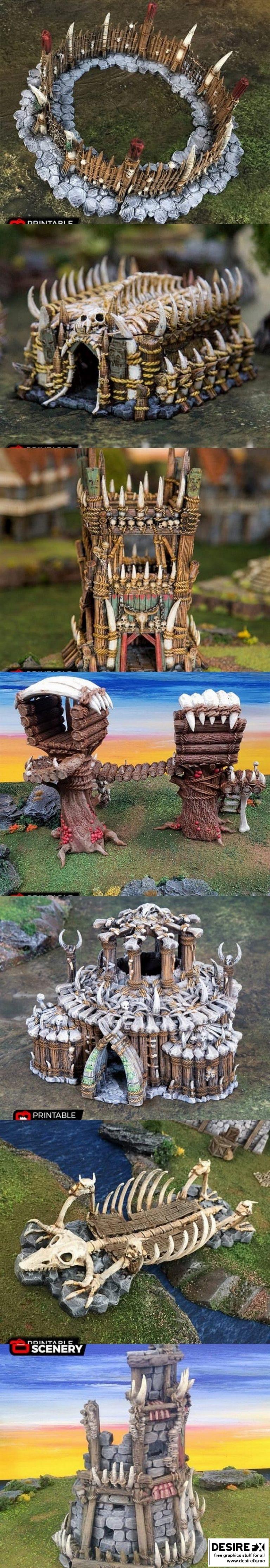 魔兽与部落主题3D打印模型集|Orc and Tribal pack