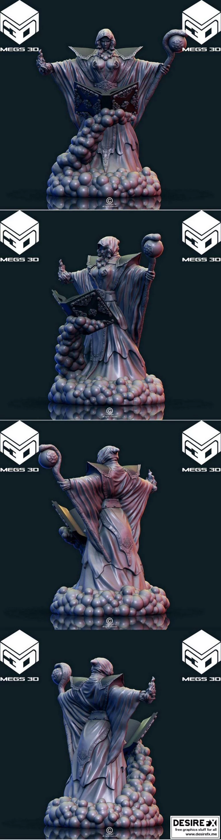 女法师3D打印模型|Female Mage