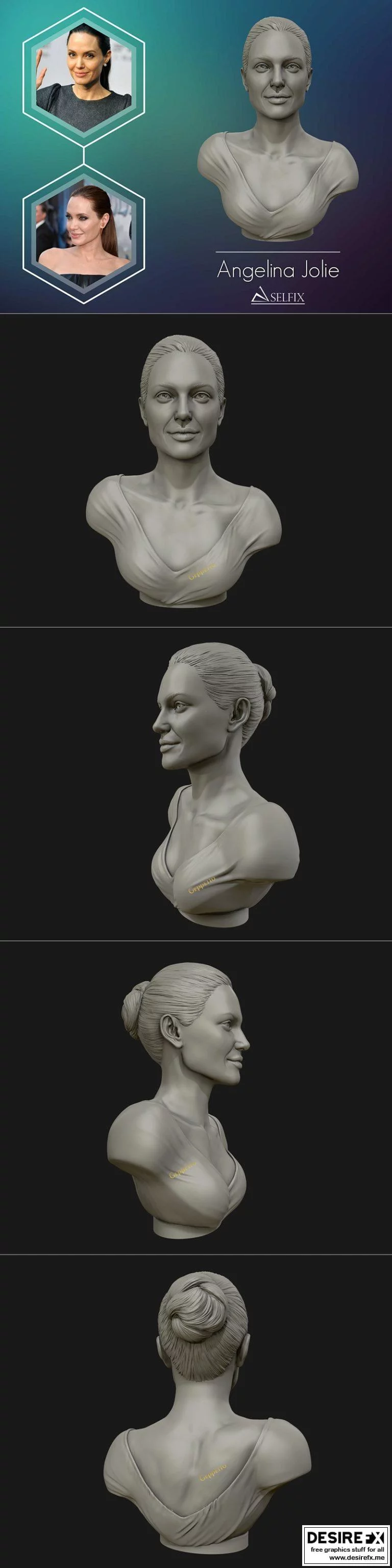 天使艾米丽：3D打印模型再现经典角色|Angelina Jolie