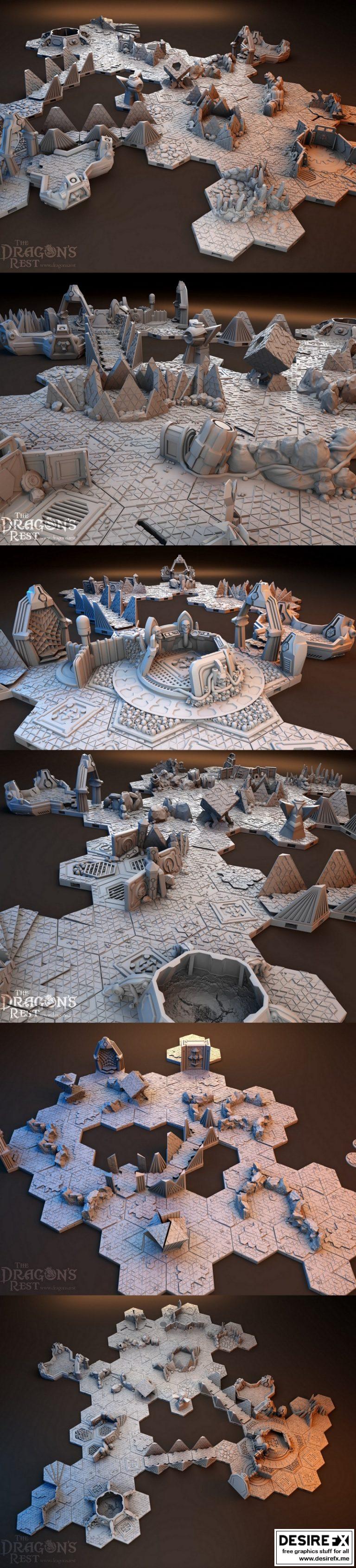 龙脊三角要塞3D打印模型|Dragons Rest Trihex Citadel