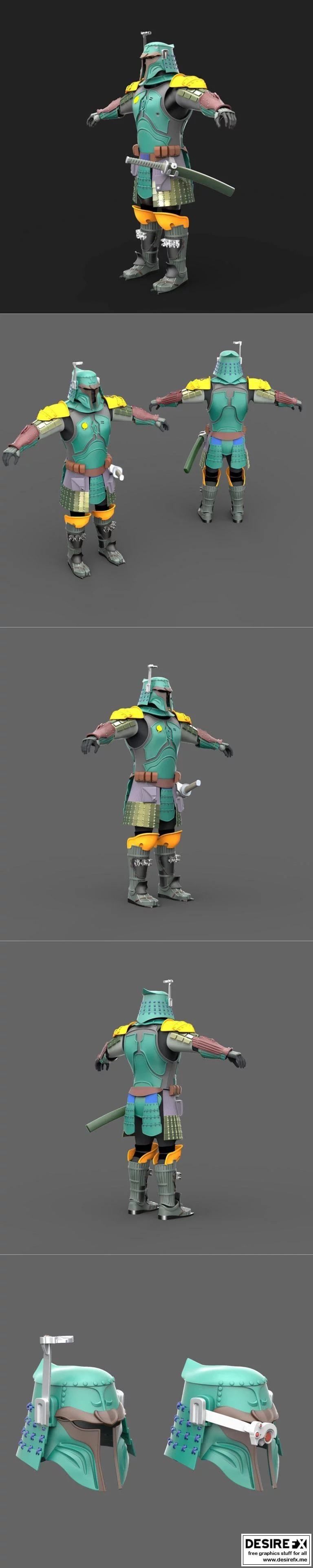 Boba Fett 3D打印模型|Boba Fett Samurai