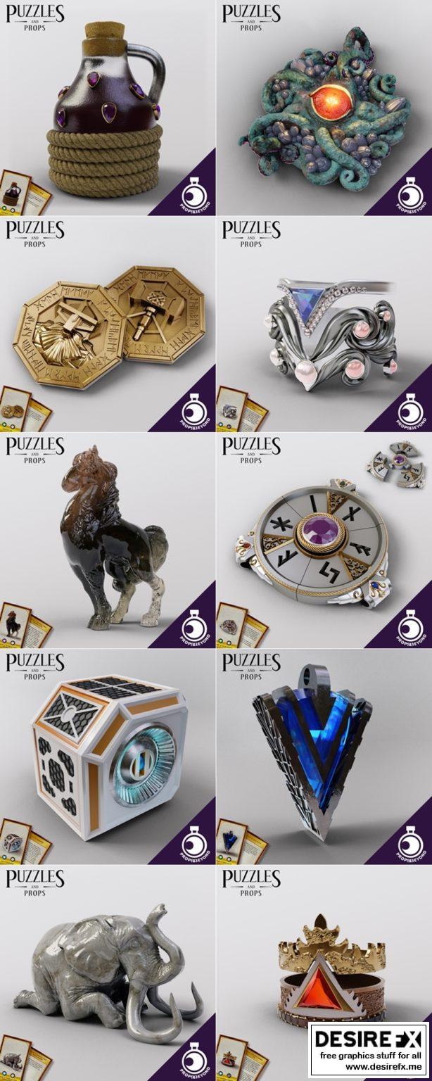 谜题与道具收藏——第二部分：动漫游戏角色3D打印模型集|Puzzles and Props Collection – Part 2