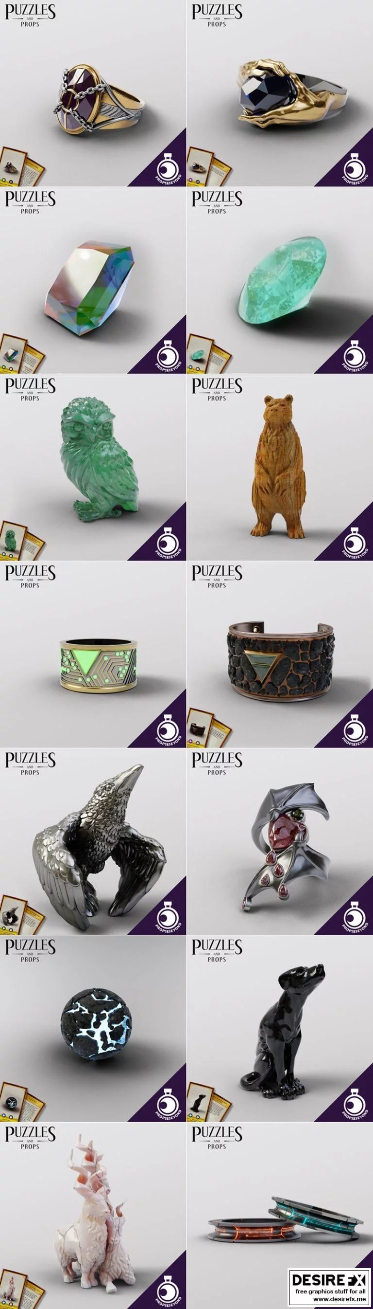 谜题与道具收藏——第二部分：动漫游戏角色3D打印模型集|Puzzles and Props Collection – Part 2