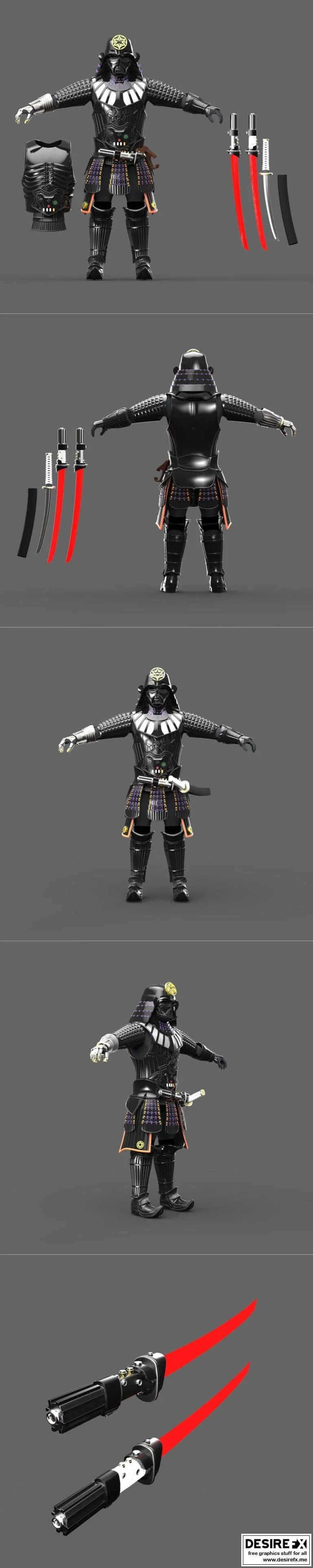 黑暗帝国武士——3D打印模型|Darth Vader Samurai