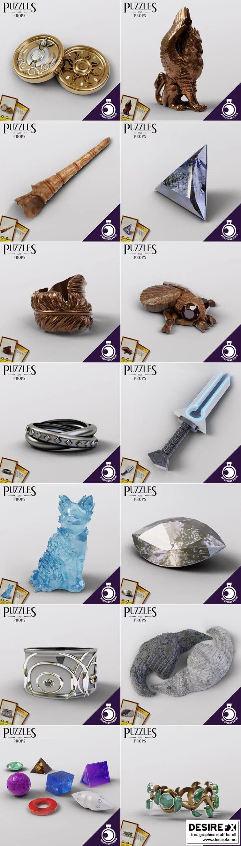 3D打印模型集：动漫游戏角色精选篇|Puzzles and Props Collection – Part 1