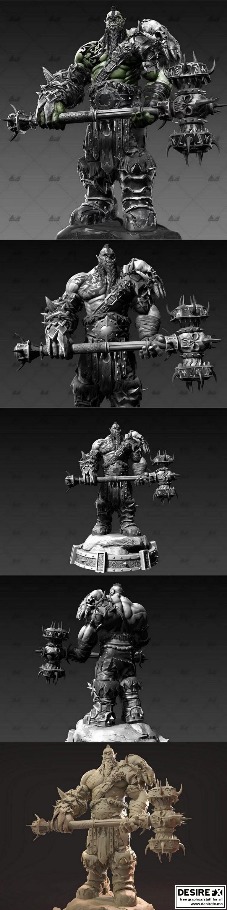 奥术战争动漫角色3D打印模型|Orc Warcraft