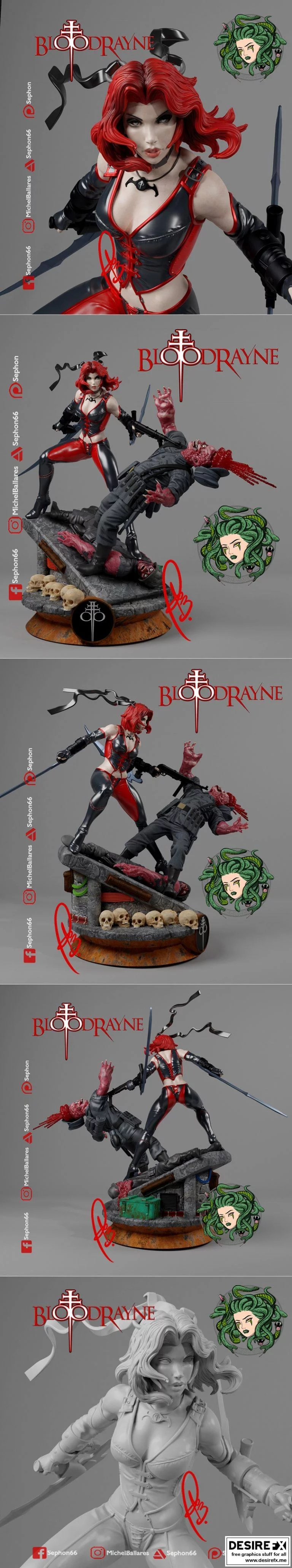 血色之刃 3D打印模型集|Blood Rayne Creative Geek