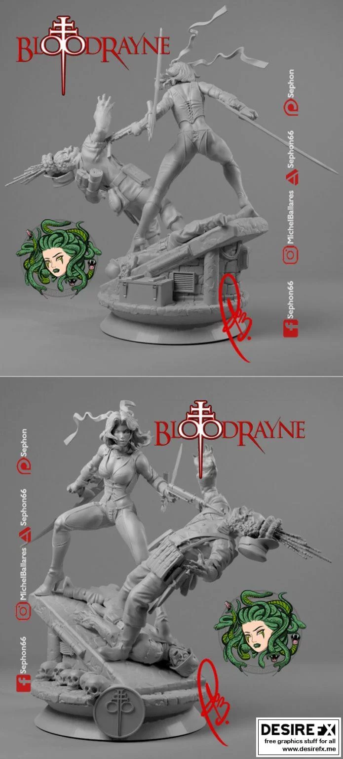 血色之刃 3D打印模型集|Blood Rayne Creative Geek