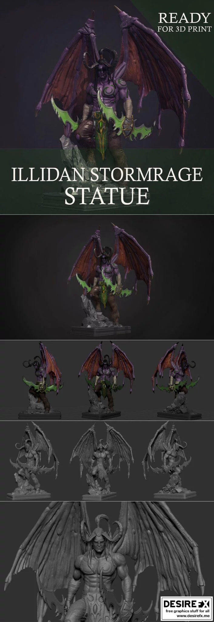 风暴之怒 伊利丹 3D打印模型|illidan Stormrage