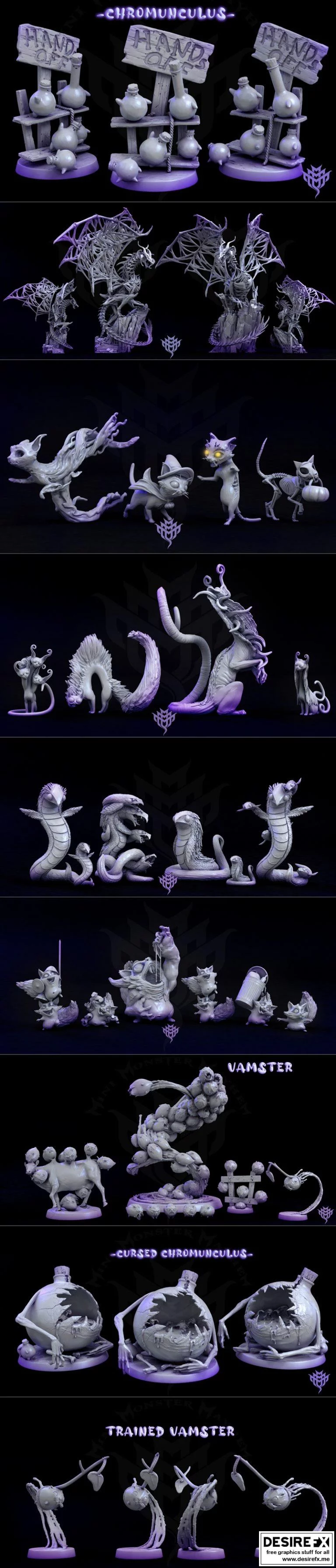 迷你怪物乱斗——2021年十月发布款3D打印模型|Mini Monster Mayhem – October 2021 Release