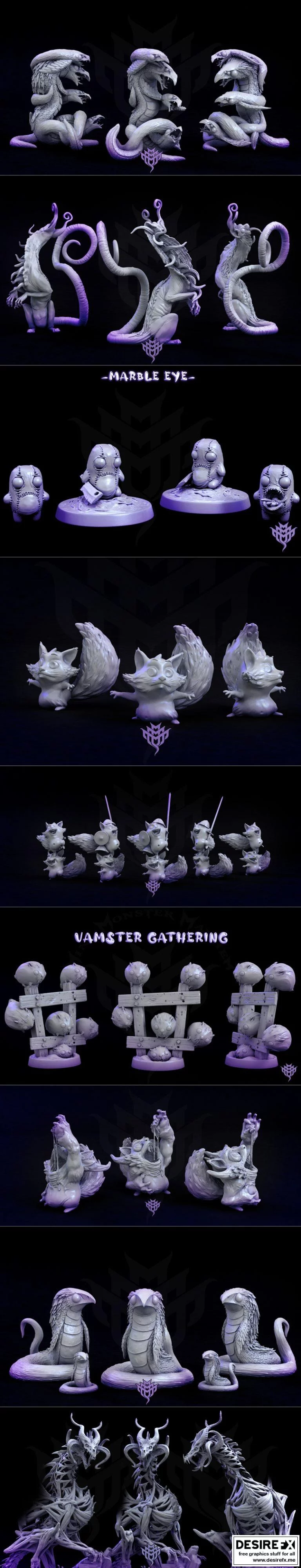 迷你怪物乱斗——2021年十月发布款3D打印模型|Mini Monster Mayhem – October 2021 Release