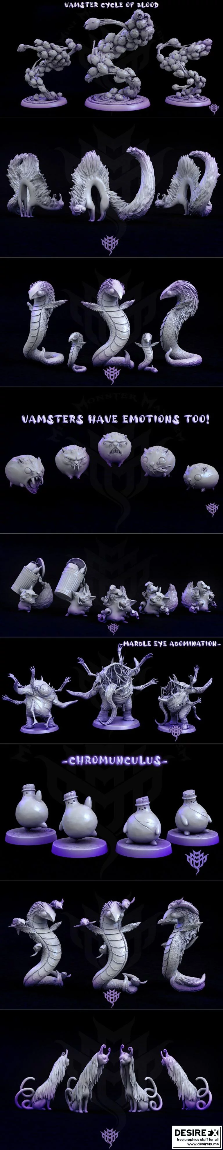 迷你怪物乱斗——2021年十月发布款3D打印模型|Mini Monster Mayhem – October 2021 Release