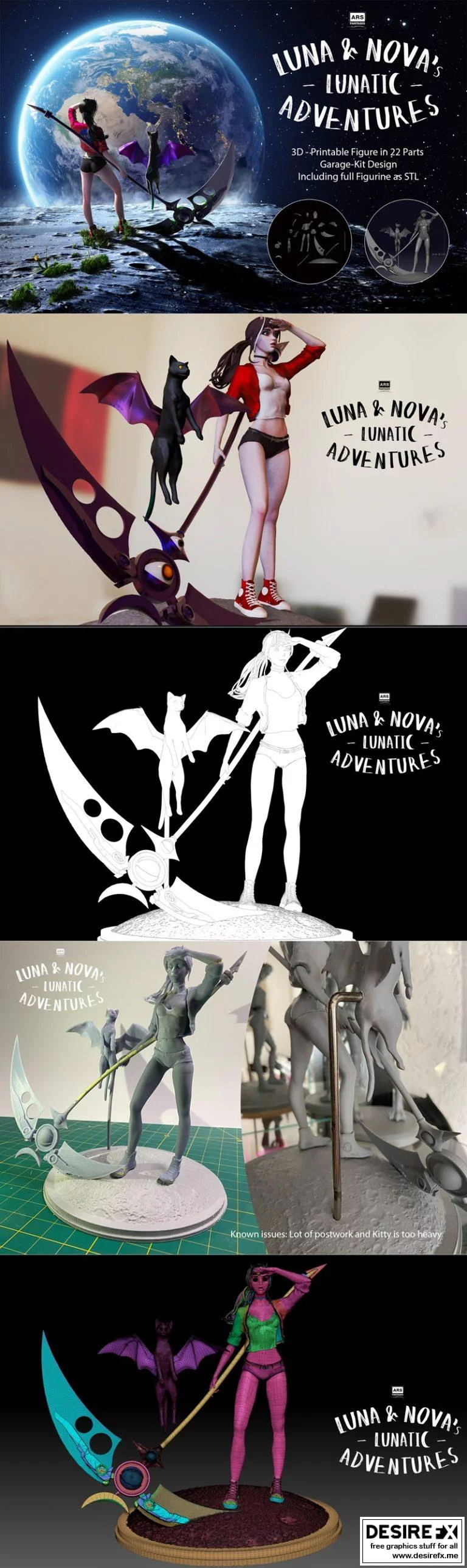 新作《Luna Nova》角色Schroedinger 3D打印模型|Luna, Nova & Schroedinger