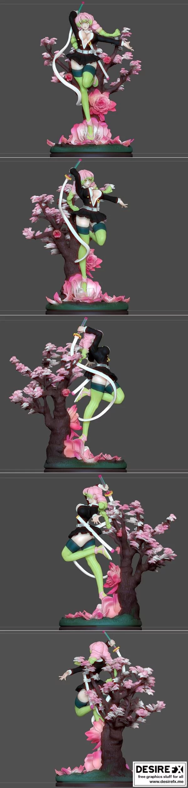 鬼灭之刃 乔希 3D打印模型|KANROJI Mitsuri KIMETSU NO YAIBA ANIME GIRL