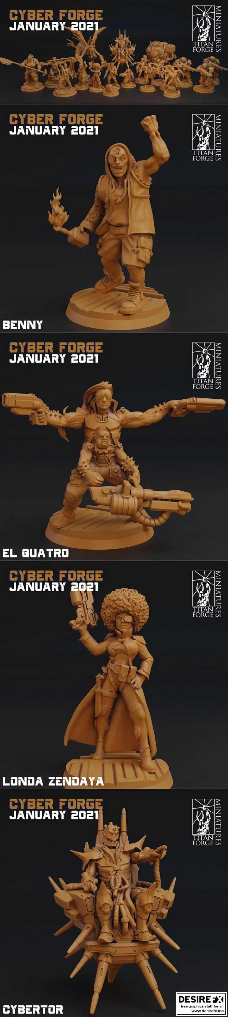 Cyber Forge 2021年动画《赛博锻造》角色模型3D打印设计|Cyber Forge January 2021