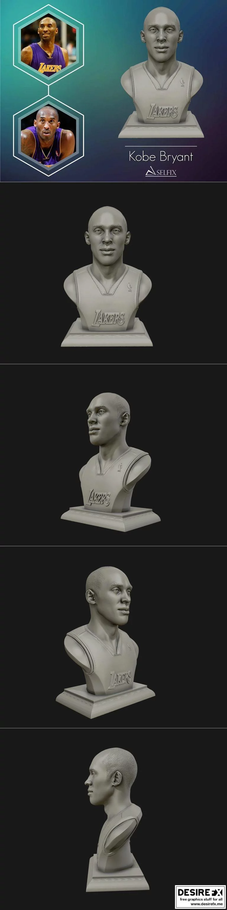 科比·布莱恩特 3D打印模型|Kobe Bryant Bust
