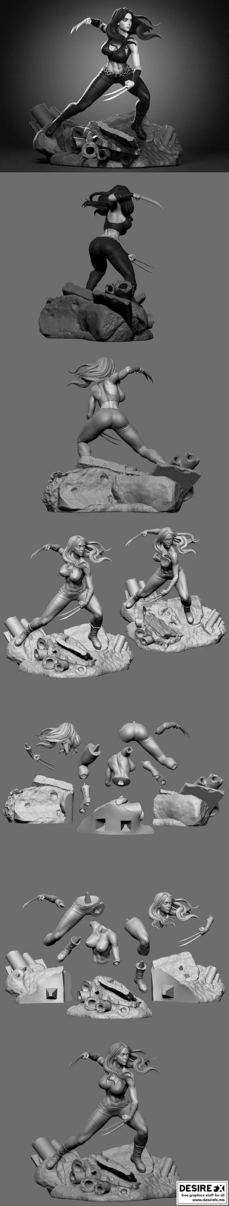 X – 23 3D打印模型|X – 23 aka Laura Kinney Marvel + NSFW