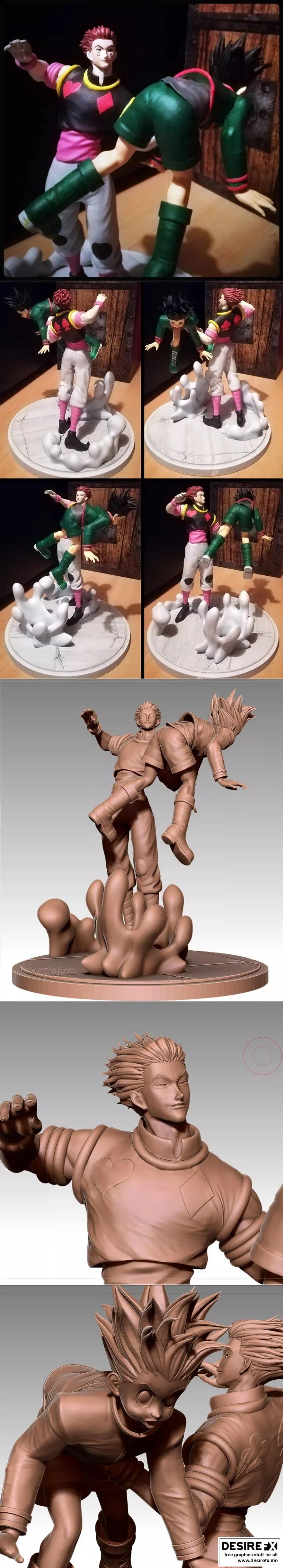 3D打印模型：Hunter x Hunter 戈尔·猎人角色系列|Hisoka contra Gon Hunter x Hunter