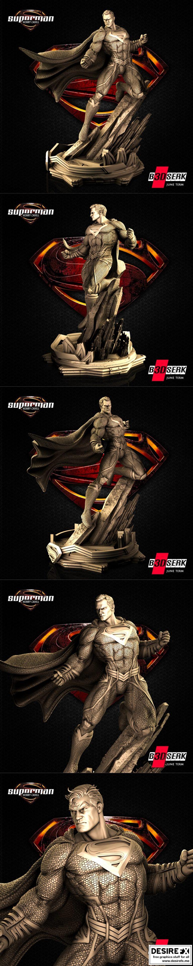 B3dserk Studios –超级英雄雕塑3D打印模型|B3dserk Studios –Superman Sculpture