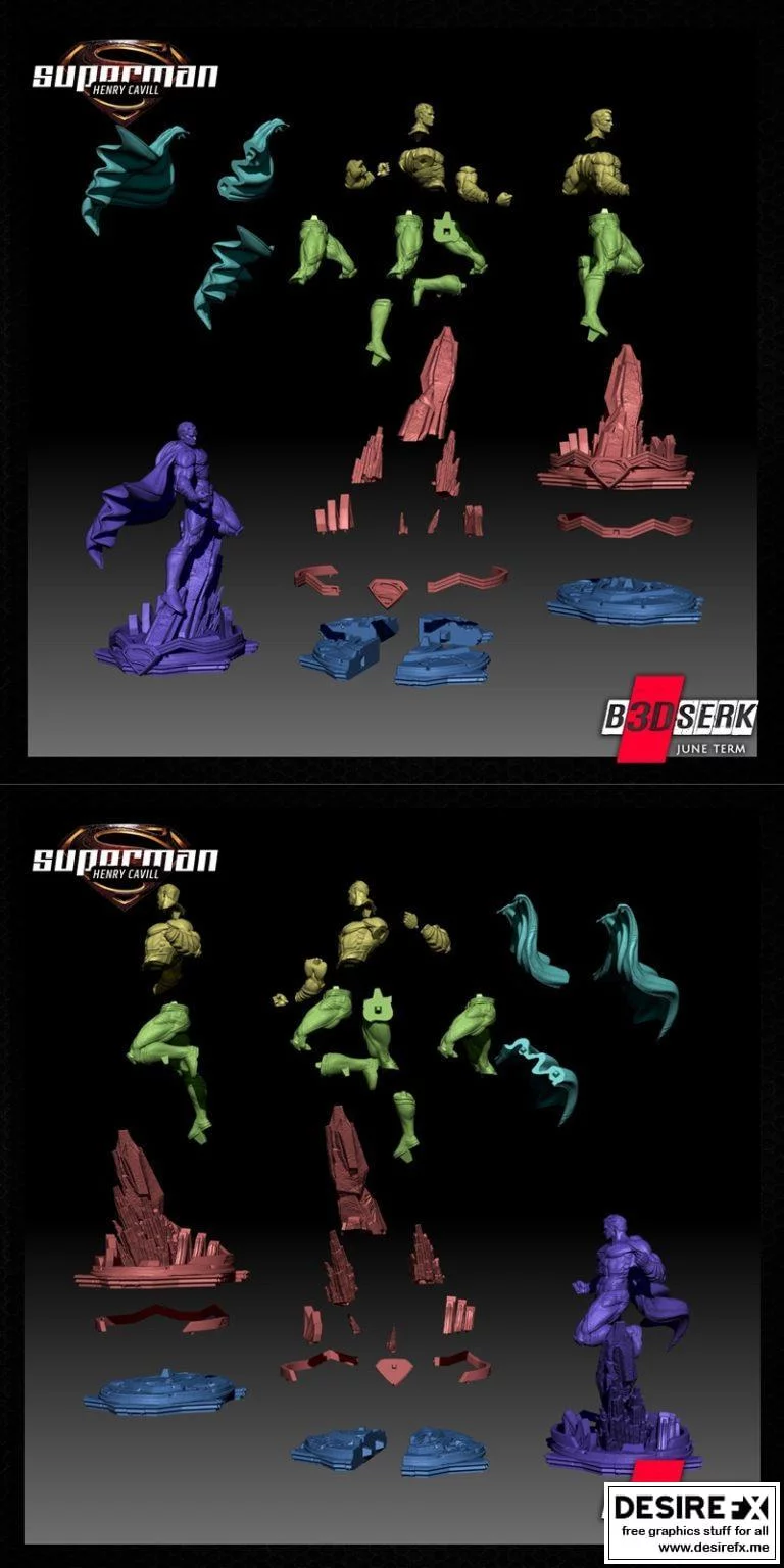 B3dserk Studios –超级英雄雕塑3D打印模型|B3dserk Studios –Superman Sculpture