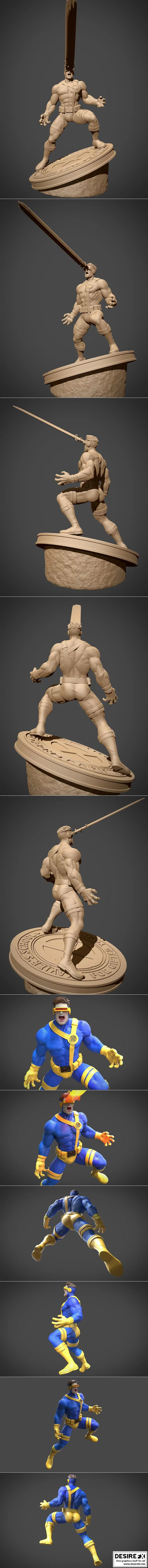 Cyclops - X战警 - 3D打印模型|Cyclops – X-men / Fanart – Speed Modeling