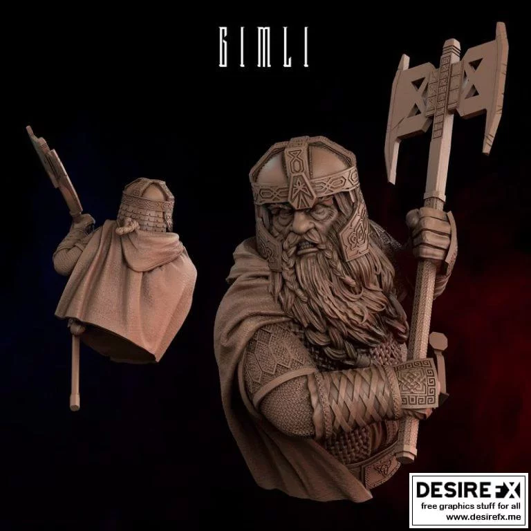 Gimli中的作品与角色3D打印模型|Gimli