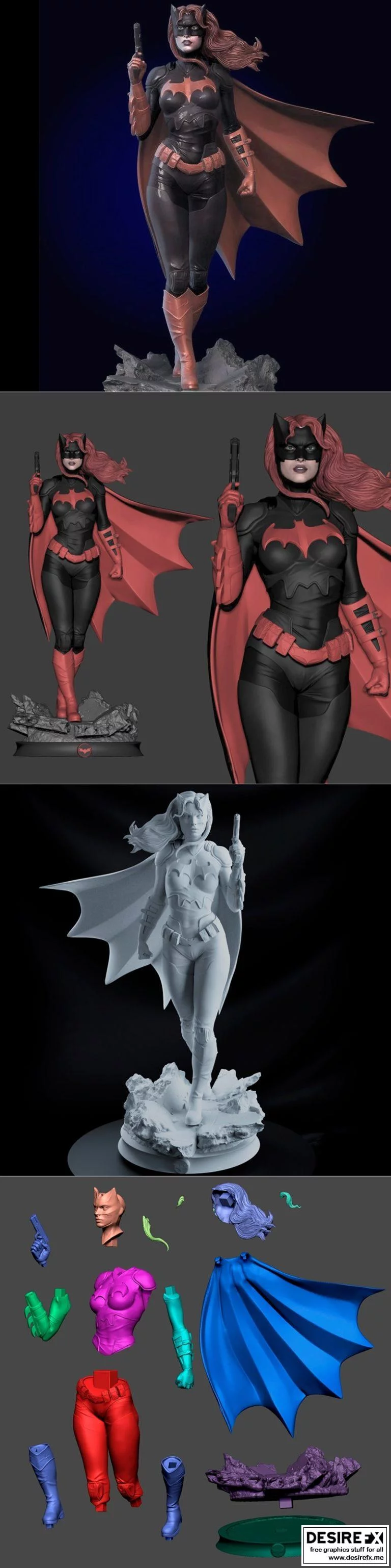 动漫《蝙蝠女》角色3D打印模型|Bat Woman