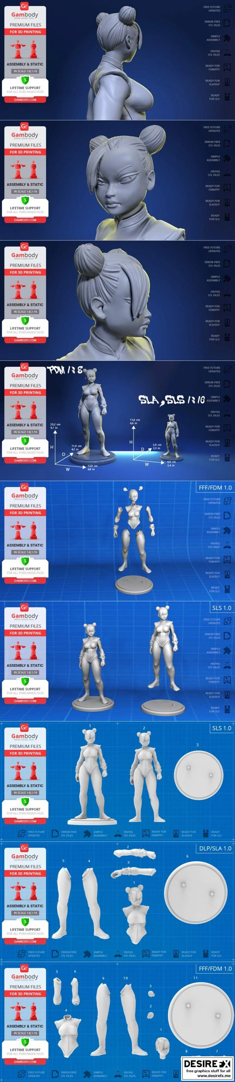 功夫熊猫3D打印模型|Chun-Li