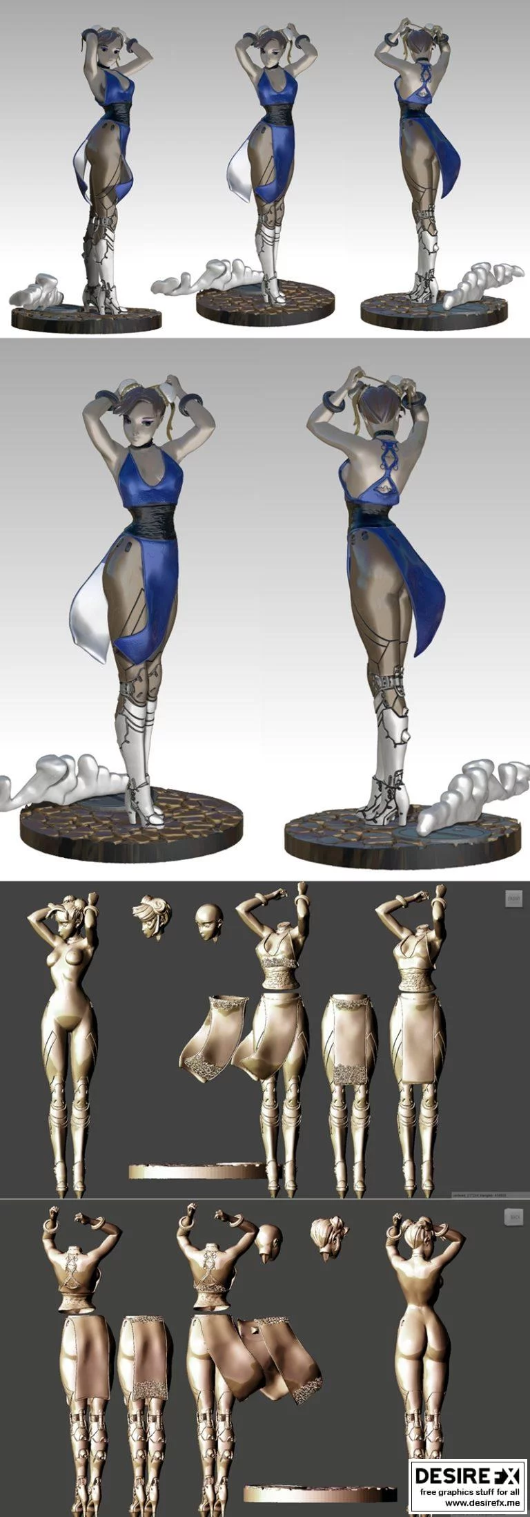 Chun Li 3D打印模型|Chun Li cyborg