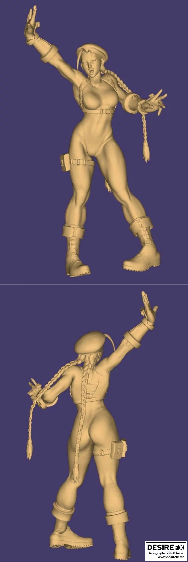 《游戏动漫角色Cammy 3D打印模型》|Cammy