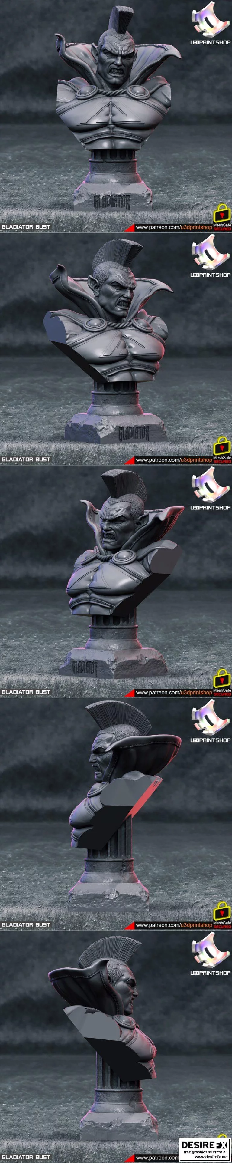 古罗马战神雕像 3D打印模型|Gladiator bust
