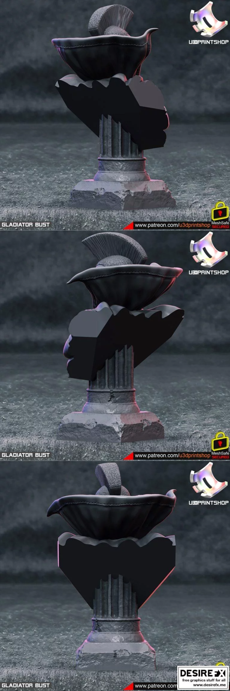 古罗马战神雕像 3D打印模型|Gladiator bust