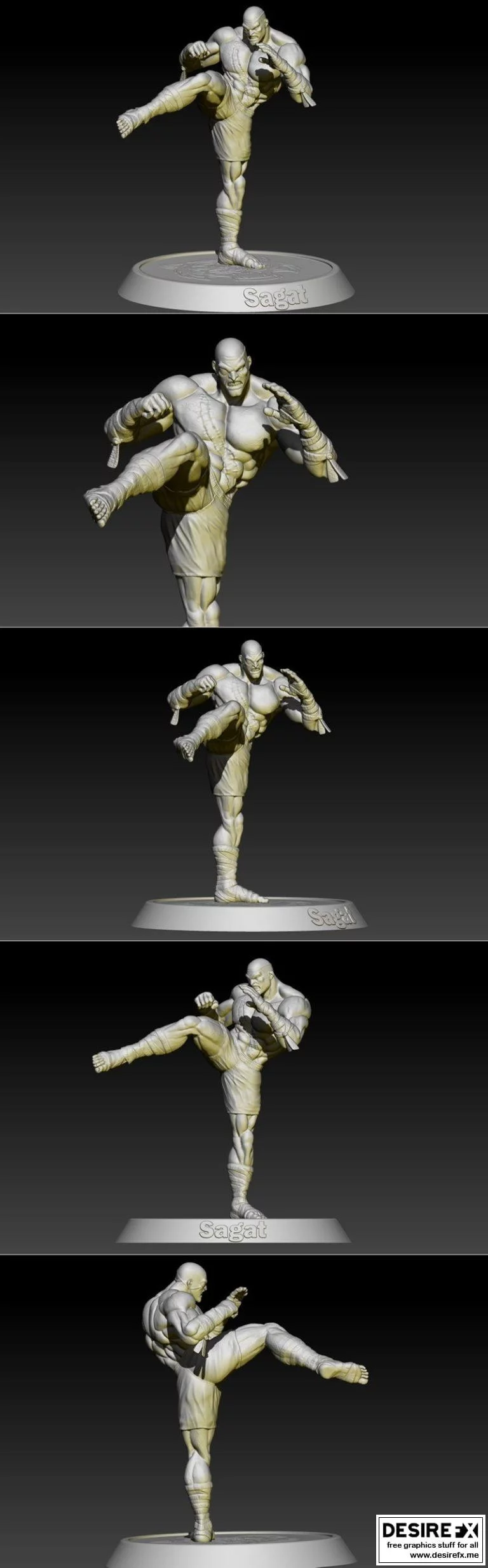 街霸萨加特 3D打印模型|Street Fighter Sagat