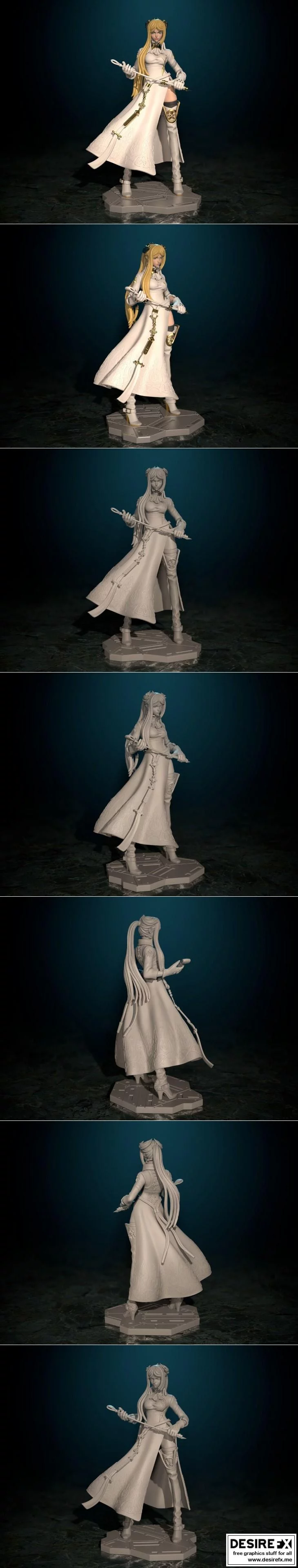 白指挥官——尼尔：自动人形 3D打印模型|Commander White – Nier Automata