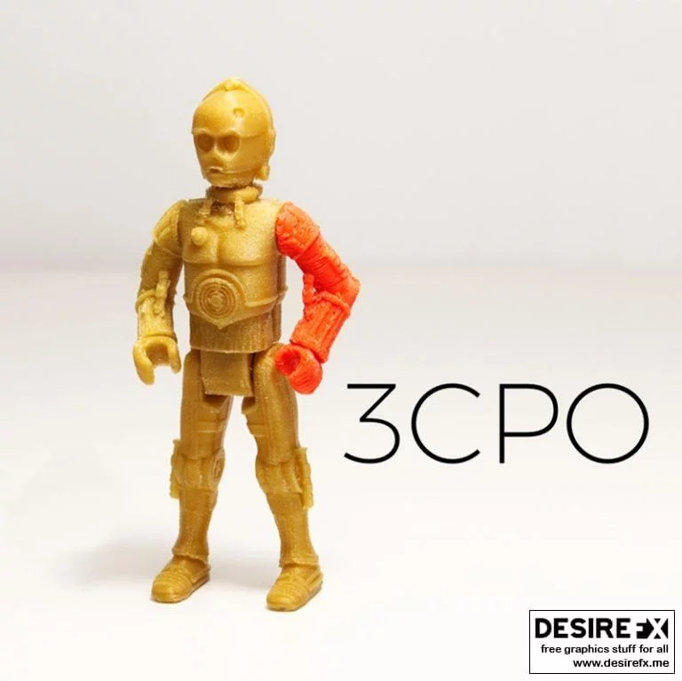 动漫《星球大战》角色C3PO 3D打印模型|C3PO