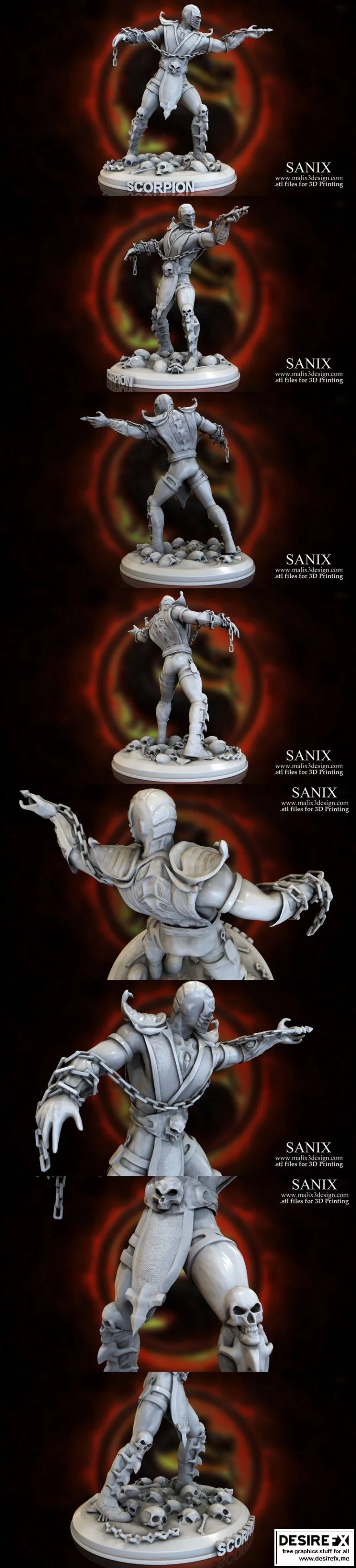 Mortal Kombat 斯科拉普 3D打印模型|Scorpion from Mortal Kombat