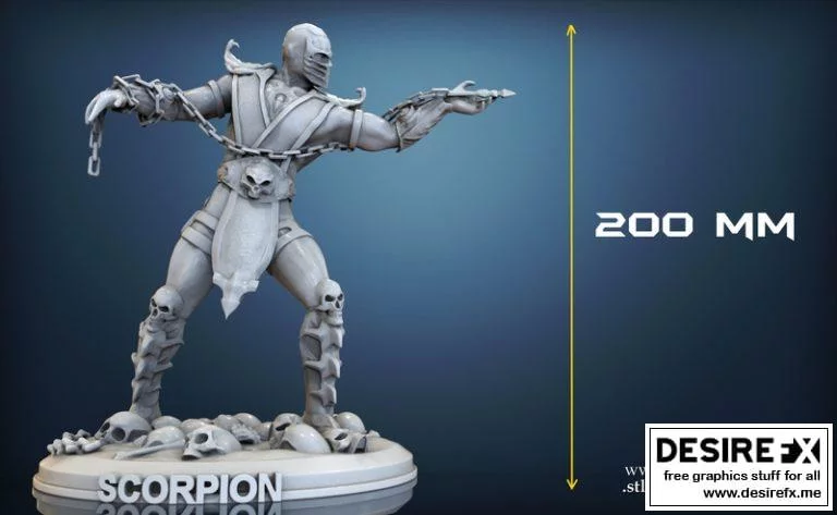 Mortal Kombat 斯科拉普 3D打印模型|Scorpion from Mortal Kombat