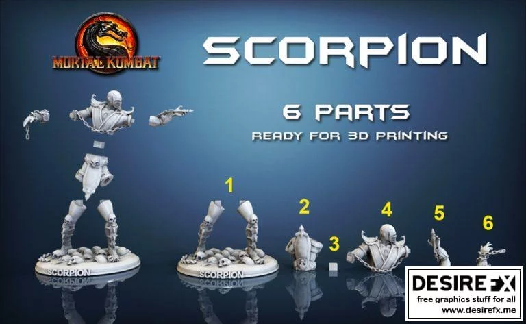 Mortal Kombat 斯科拉普 3D打印模型|Scorpion from Mortal Kombat