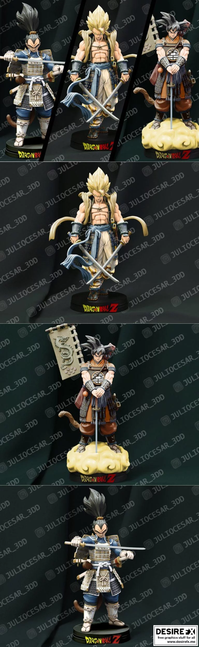 龙珠斗神-第三包英雄3D打印模型|Dragon ball Shogun – Pack 3 heroes