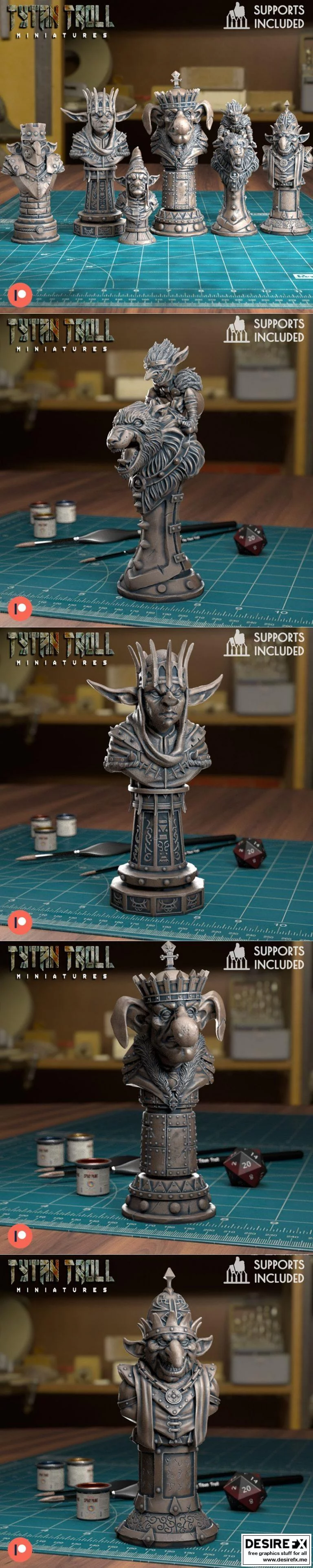 奇幻棋盘3D模型： Goblin Chess Set|Goblin Chess Set